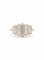 Nova Cluster Baguette Lab Diamond Designer Ring in 14K Yellow Gold by Fiona Diamonds