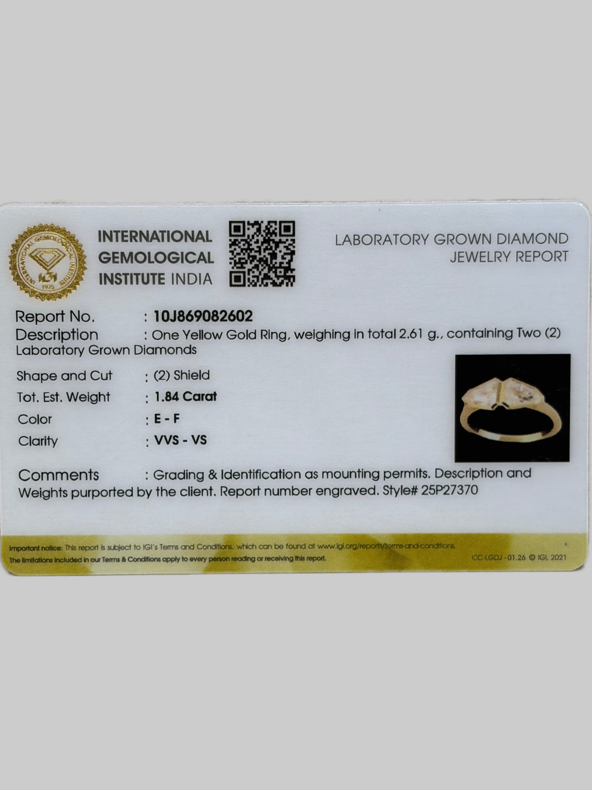 Arevin Solta Lab Grown Diamond Ring