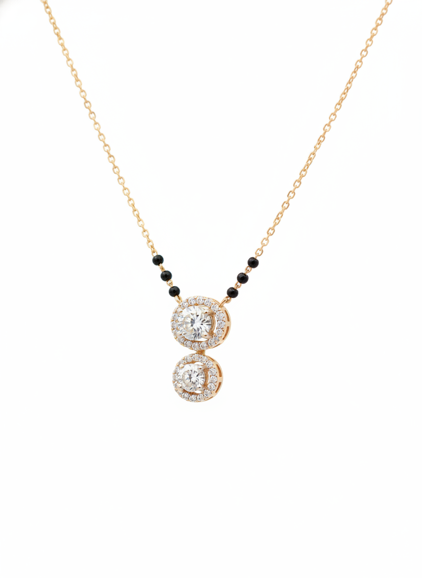 Soleil Reverie Oval Lab Diamond Mangalsutra in 14K Rose Gold by Fiona Diamonds