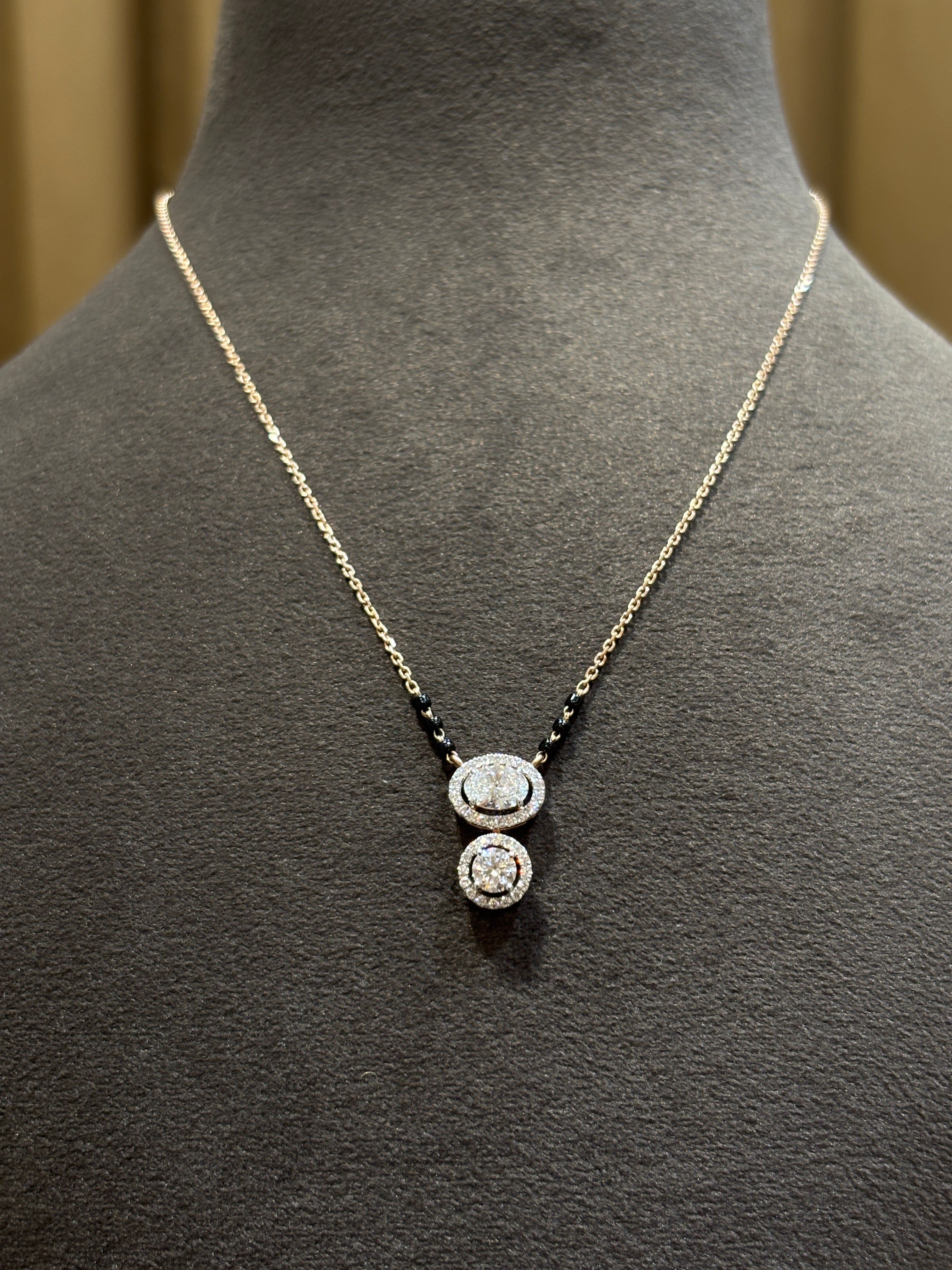 Fiona Diamonds Soleil Reverie Oval Lab Diamond Mangalsutra in 14K Rose Gold - luxury