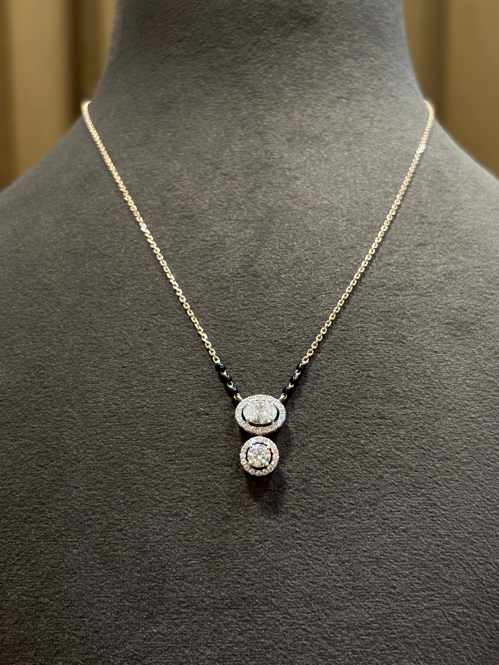 Fiona Diamonds Soleil Reverie Oval Lab Diamond Mangalsutra in 14K Rose Gold - luxury