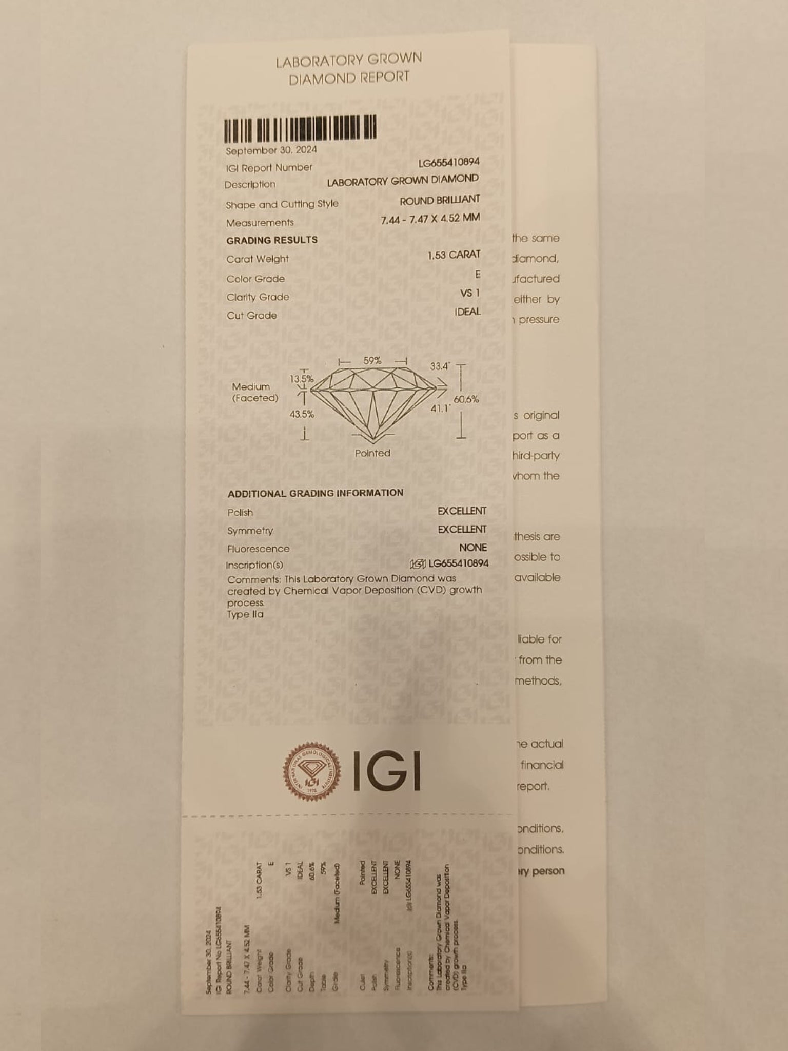 Round Lab Diamond Classic Solitaire Stud in 14K White Gold - Lingyi 1.53ct by Fiona Diamonds