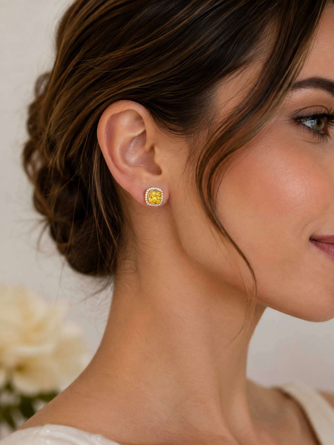Sevara Lab Diamond Halo Earrings