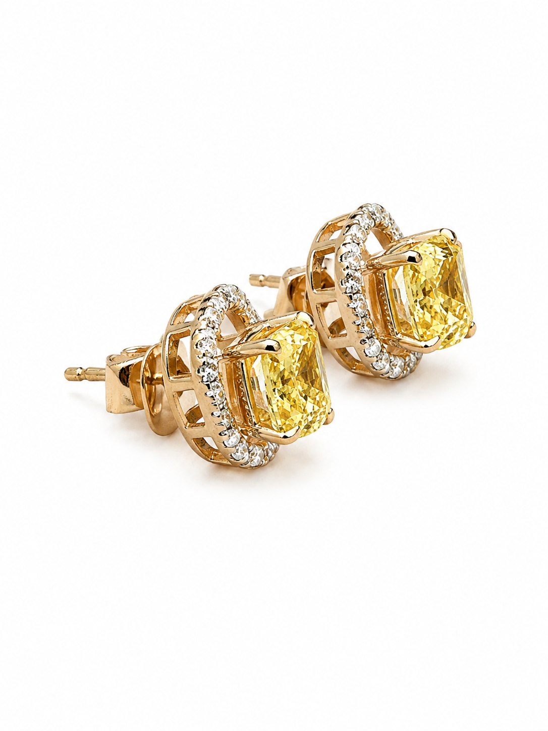 Sevara Lab Diamond Halo Earrings