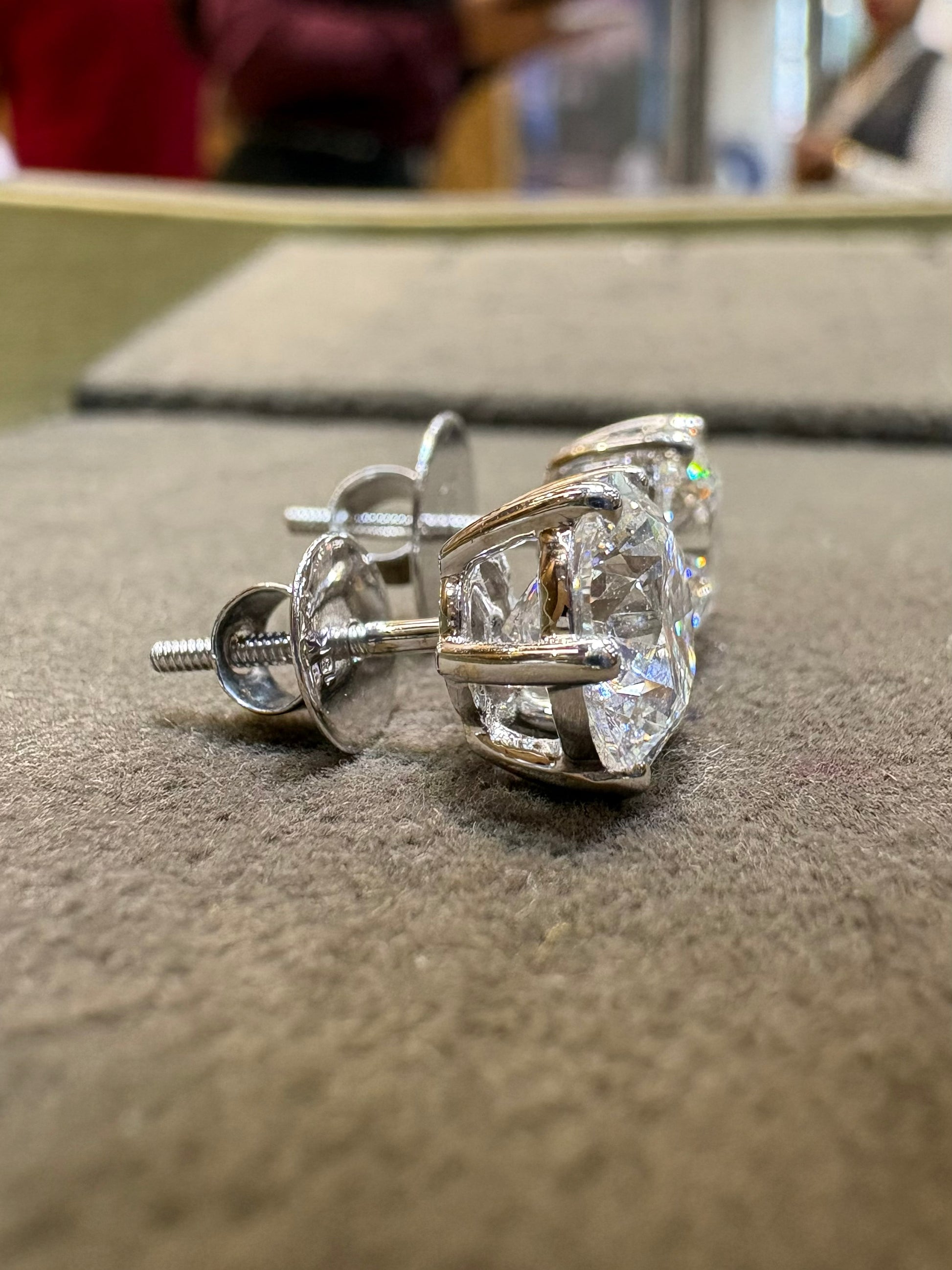 Round Lab Diamond Classic Solitaire Stud in 18K White Gold - Veryn Drift by Fiona Diamonds