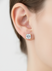 Square Lab Diamond Dangle earrings in 18K Yellow Gold  Fiona Diamonds Veil Dangle
