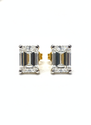 Dune Cascade Round Lab Diamond Classic Solitaire Stud Earrings in 18K Rose Gold by Fiona Diamonds