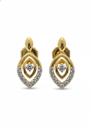 Apex Flicker Round Lab Diamond Drop Earrings in 18K Yellow Gold by Fiona Diamonds