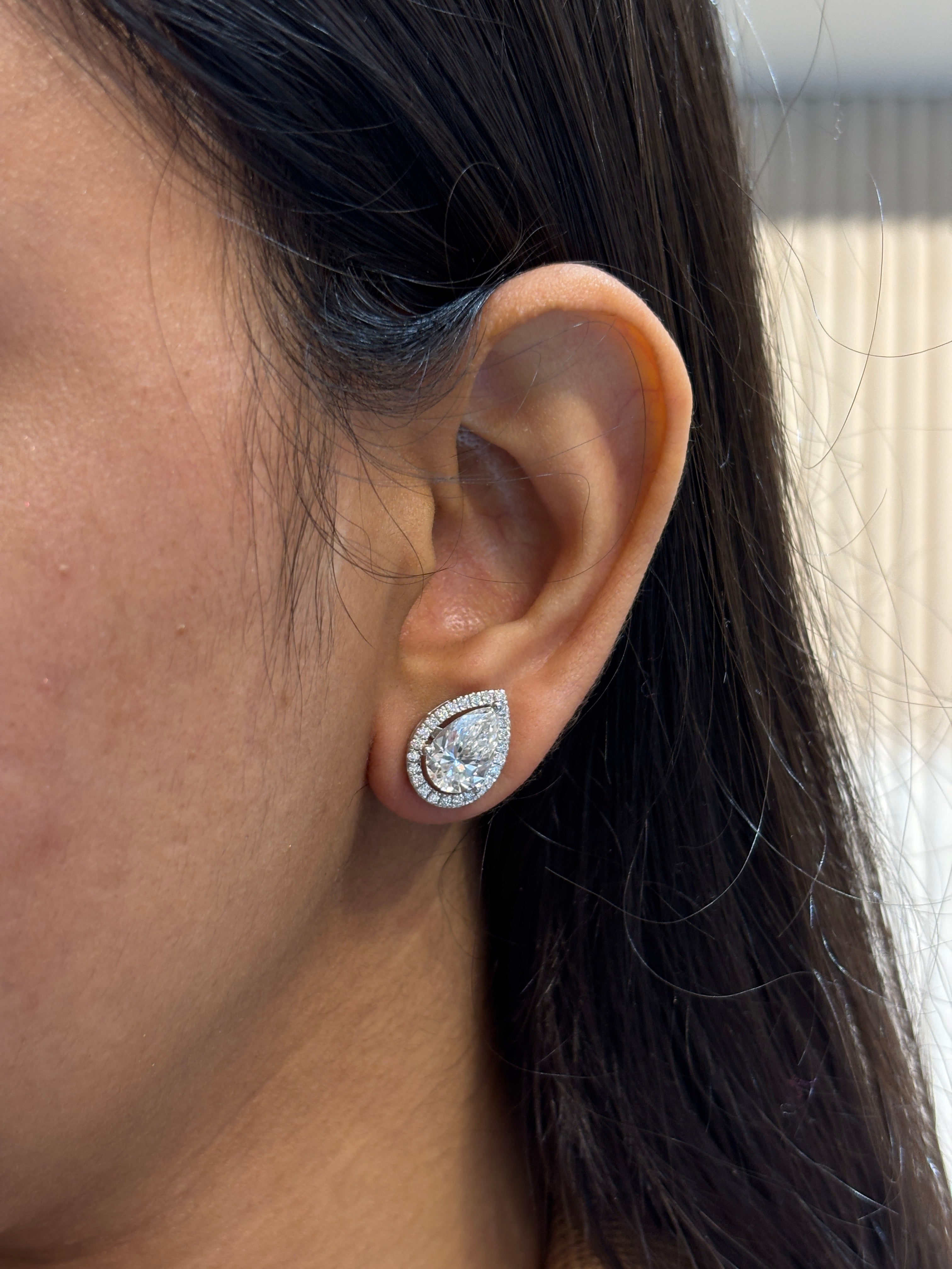 2ct Pear Fiora Trace Lab Diamond Earring