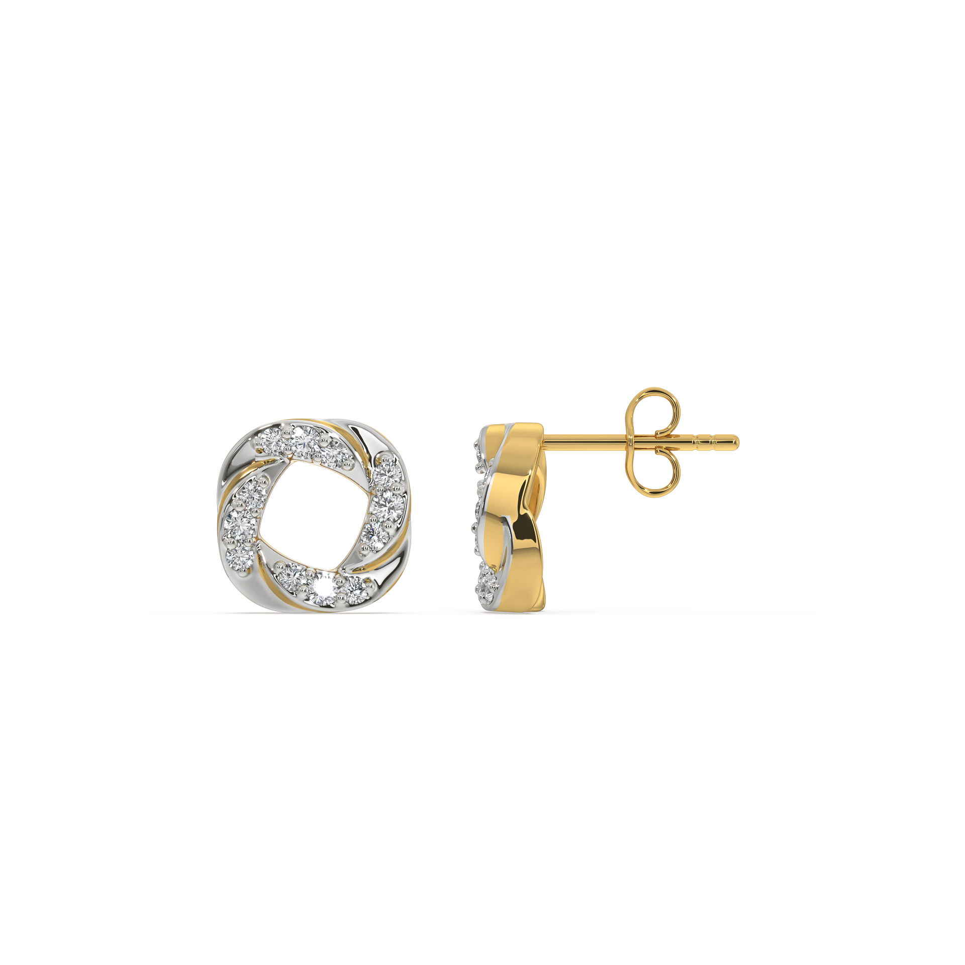 0.16ct Lab Grown Diamond Earring in 18kt Gold Vermeil