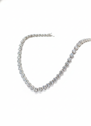 Roselith Dusk Round Lab Diamond Tennis Necklace in 18K White Gold by Fiona Diamonds