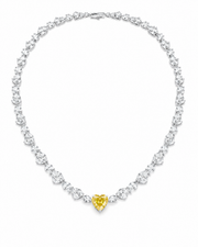 Briar Lariat Heart Lab Diamond Designer Necklace in 14K White Gold by Fiona Diamonds