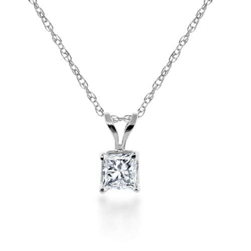 Load image into Gallery viewer, Rosa 2ct Princess Lab Diamond Pendant - Fiona Diamonds - Fiona Diamonds
