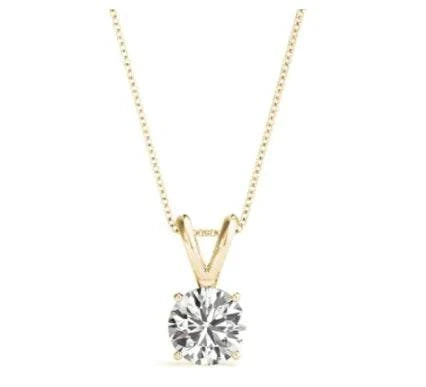 Rosary 2ct Round Lab Diamond Pendant - Fiona Diamonds - Fiona Diamonds