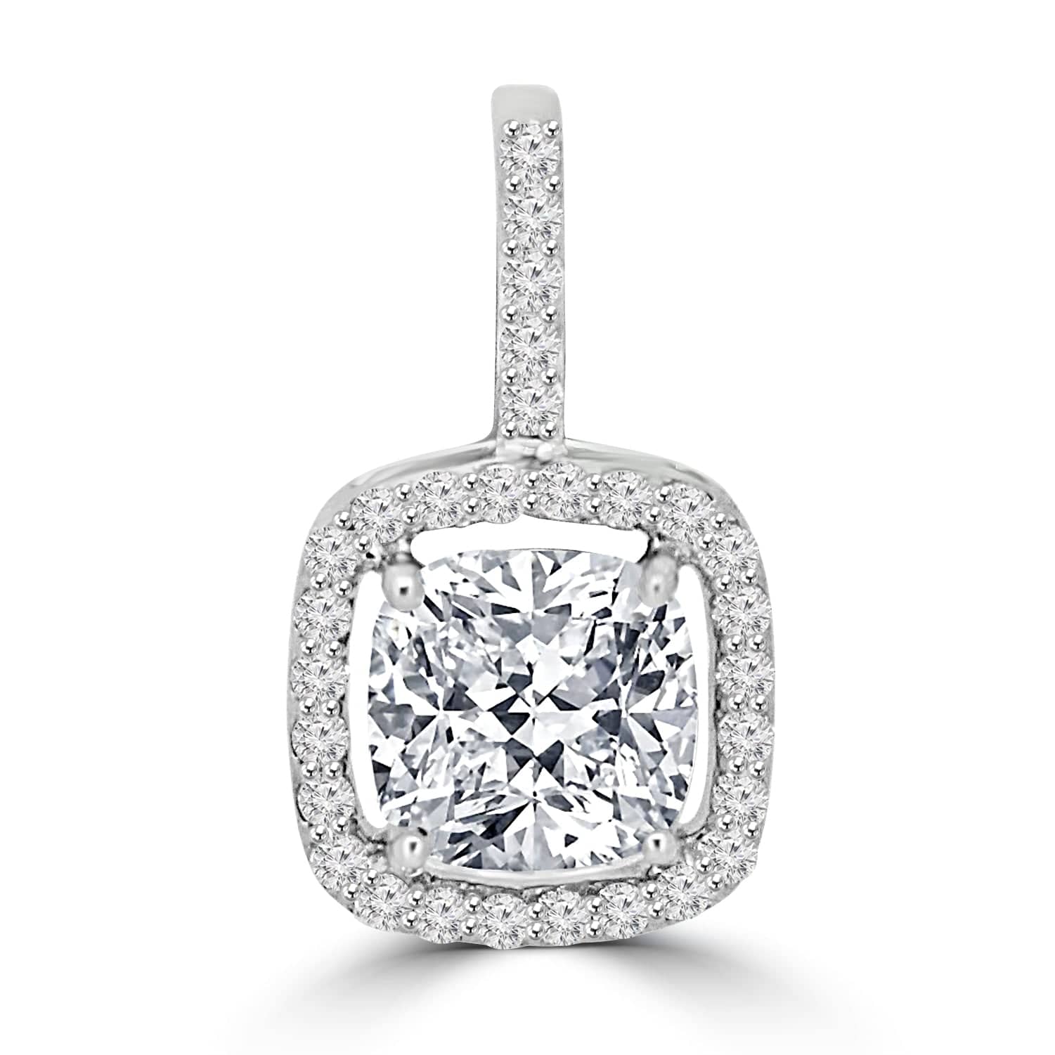 Ross 1ct Cushion Halo Lab Diamond Pendant - Fiona Diamonds - Fiona Diamonds