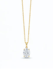Raven Lore Oval Lab Diamond Solitaire Pendant in 18K Yellow Gold by Fiona Diamonds