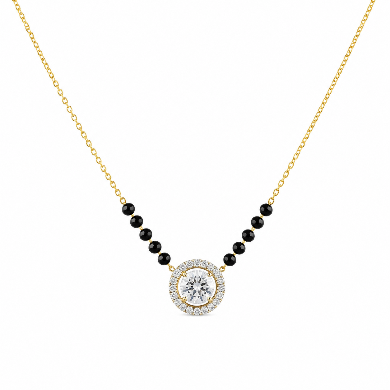 Pavyn Vex Round Lab Diamond Pendant in 18K Yellow Gold by Fiona Diamonds