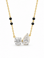 Daelith Veil Round Lab Diamond Mangalsutra in 18K Yellow Gold by Fiona Diamonds