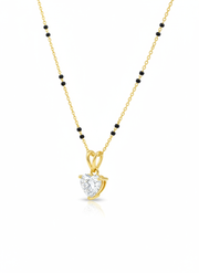 Serene Solstice Heart Lab Diamond Mangalsutra in 14K Yellow Gold by Fiona Diamonds