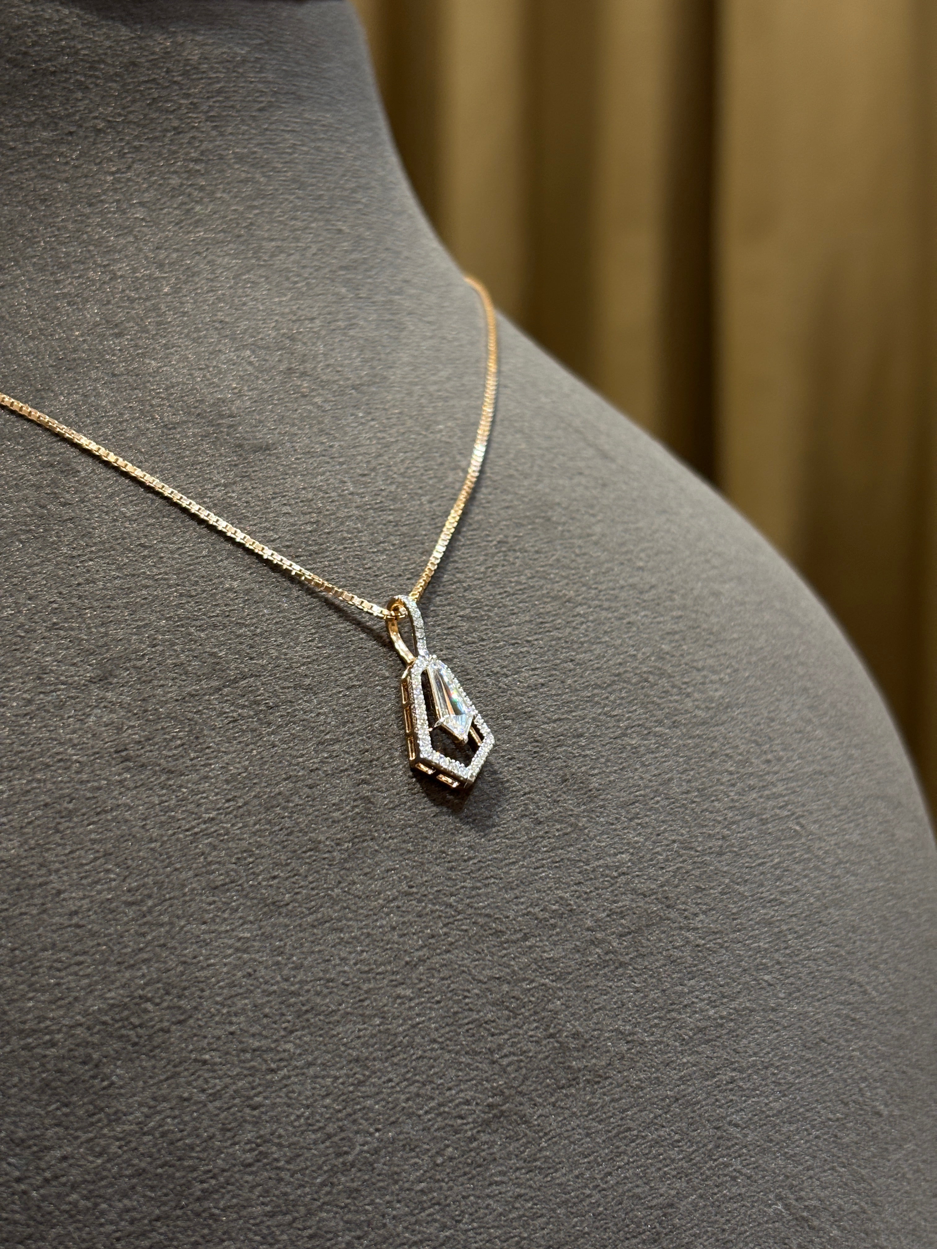 Fiona Diamonds Solace Tyne Kite Lab Diamond Designer Pendant in 18K Rose Gold - luxury