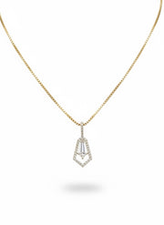 Solace Tyne Kite Lab Diamond Designer Pendant in 18K Rose Gold by Fiona Diamonds