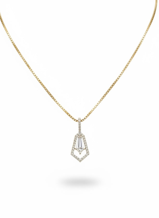 Solace Tyne Lab Diamond Charm Pendant in 18K rose gold by Fiona Diamonds