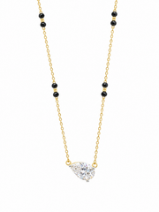Farieth Crest Pear Lab Diamond Mangalsutra in 18K Yellow Gold by Fiona Diamonds