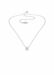 Eternal Lumière Princess Lab Diamond Solitaire Pendant in 18K White Gold by Fiona Diamonds