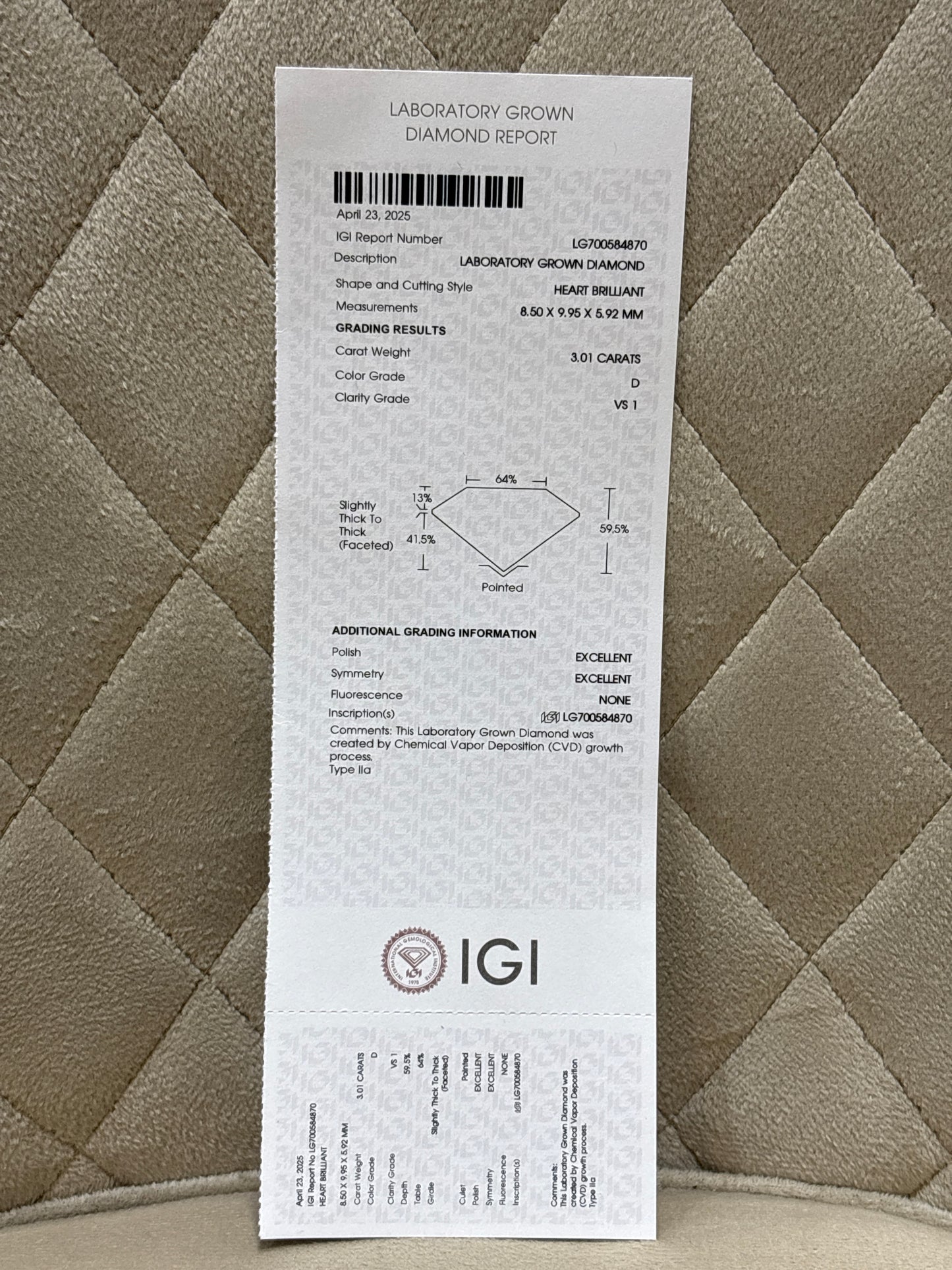 Elegant Crown Lab Diamond Pendant