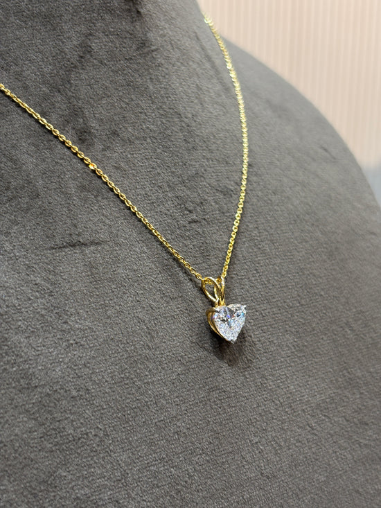 Elegant Crown Lab Diamond Pendant