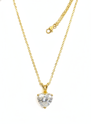 Gavryn Drift Heart Lab Diamond Solitaire Pendant in 18K Yellow Gold by Fiona Diamonds