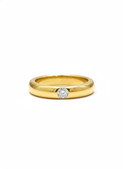 Canto Solitaire Round Lab Diamond Classic Solitaire Ring in 14K Yellow Gold by Fiona Diamonds