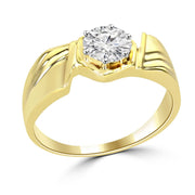 Jason 1ct Round  Lab Diamond Men Ring - Fiona Diamonds - Fiona Diamonds