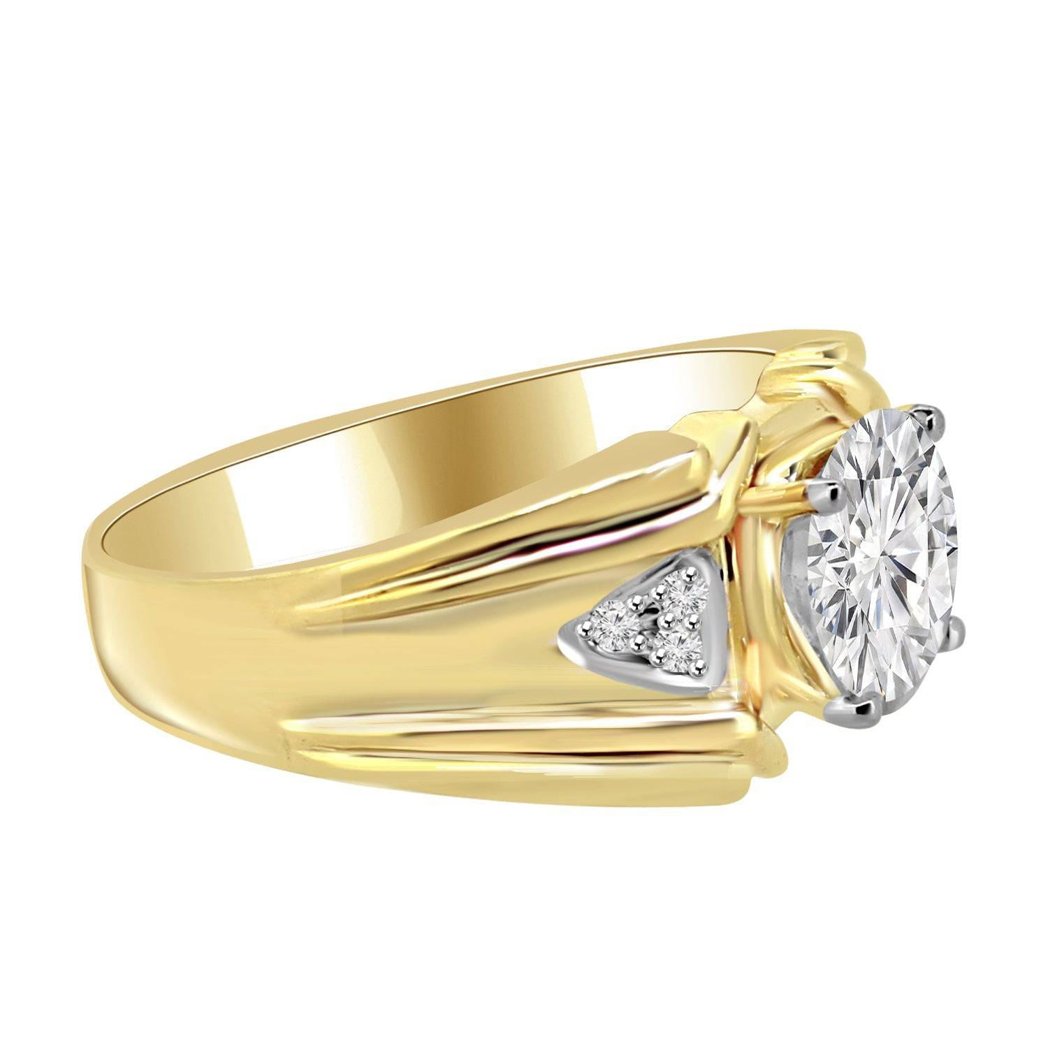 Lucky 1ct Round Lab Diamond Men Ring - Fiona Diamonds - Fiona Diamonds