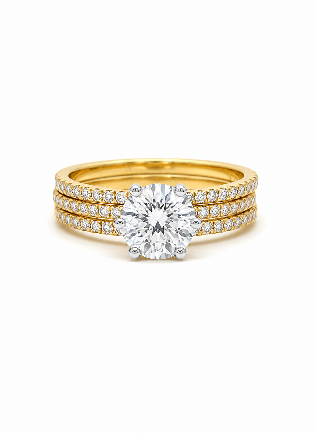 Evren Callo Round Lab Diamond Classic Solitaire Ring in 18K Yellow Gold by Fiona Diamonds