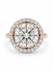 Seraph Coil Round Lab Diamond Halo Ring in 18K Yellow Gold by Fiona Diamonds