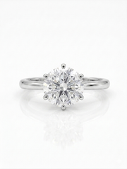 Altair Cove Round Lab Diamond Classic Solitaire Ring in 18K White Gold by Fiona Diamonds