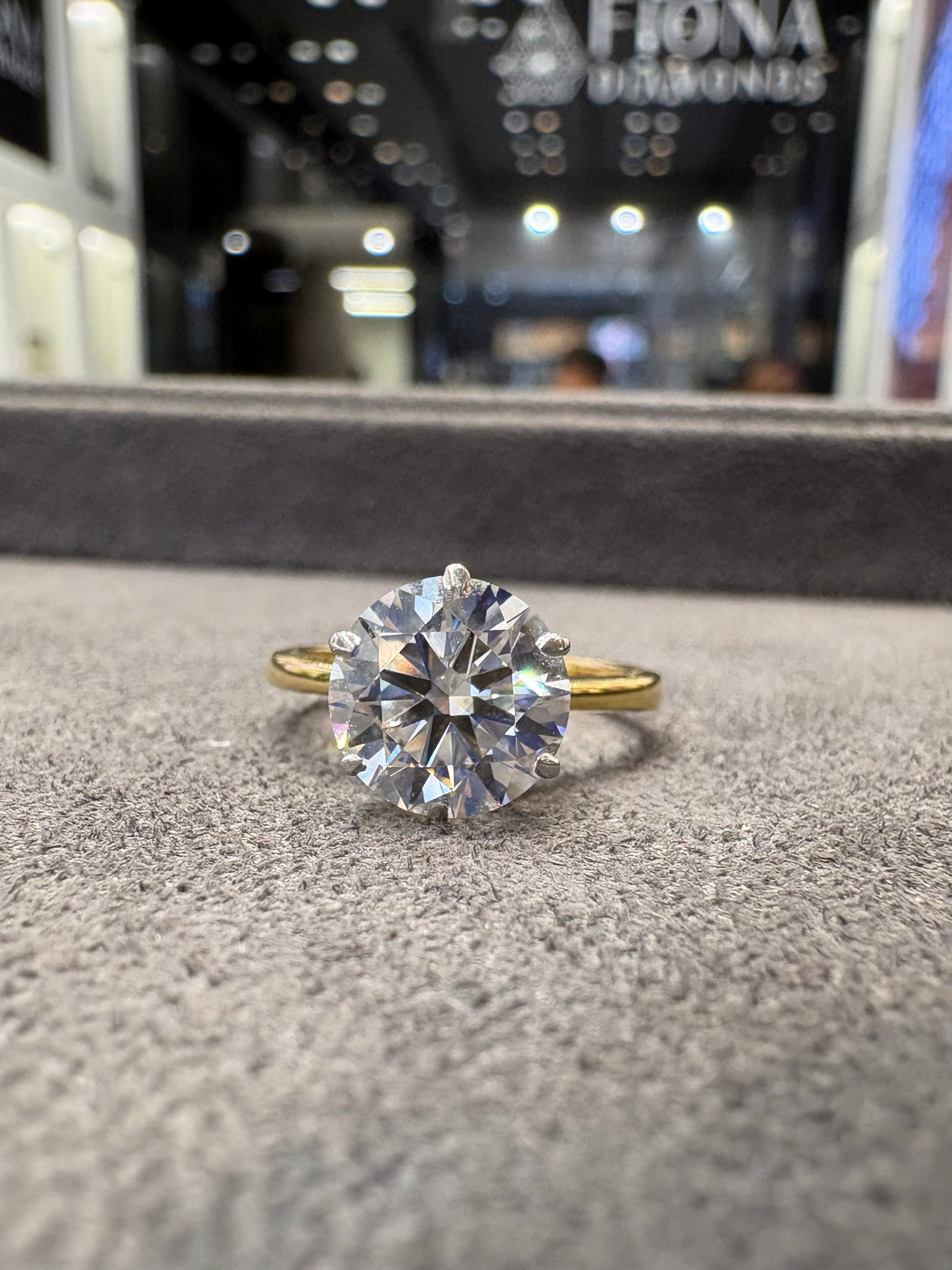 Juniper Cove Round Lab Diamond Classic Solitaire Ring in 14K Yellow Gold by Fiona Diamonds