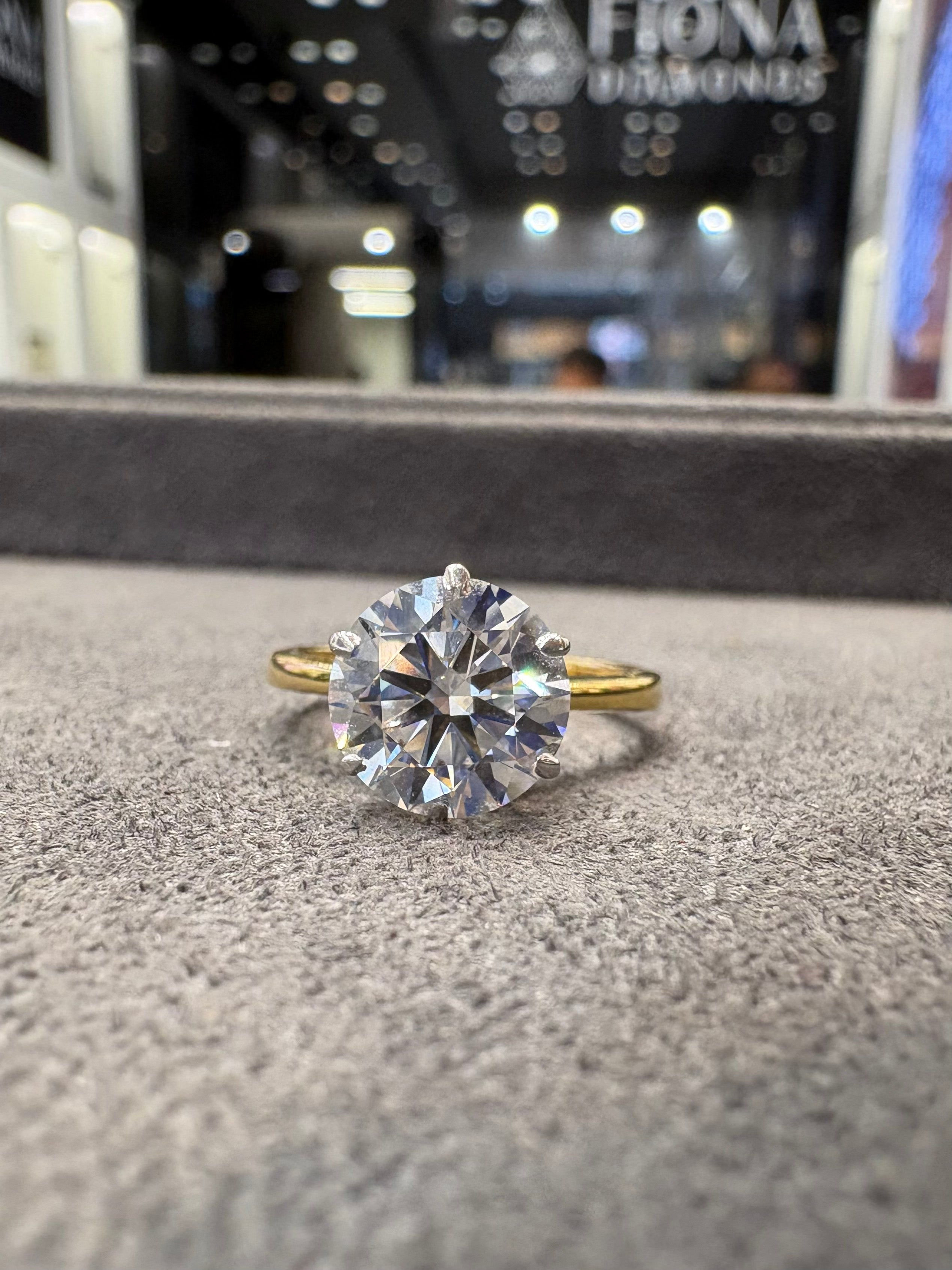 Juniper Cove Round Lab Diamond Classic Solitaire Ring in 14K Yellow Gold by Fiona Diamonds