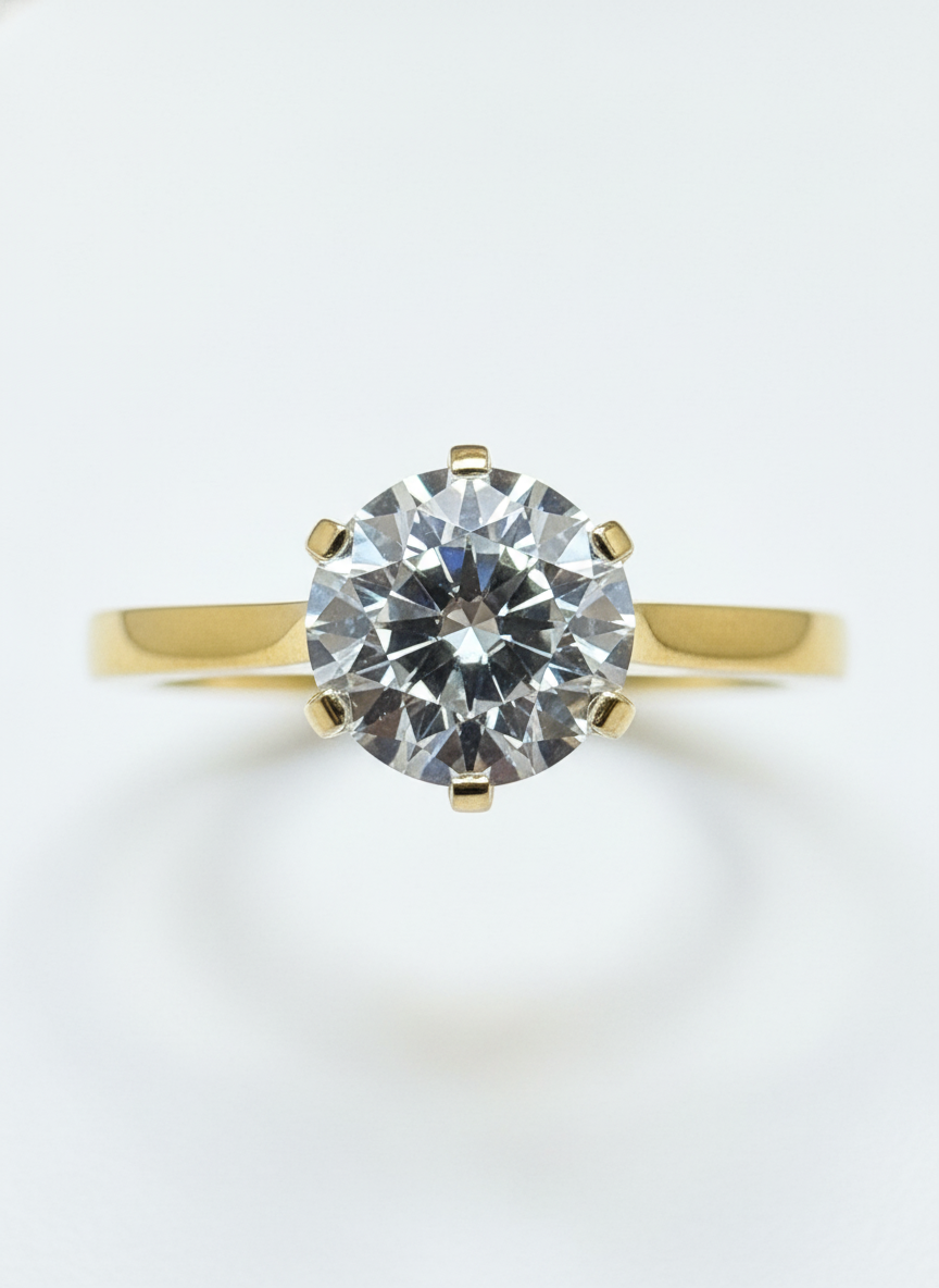 Flare Solitaire Lab Diamond Ring