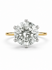 Ithyn Lune Round Lab Diamond Classic Solitaire Ring in 14K Yellow Gold by Fiona Diamonds