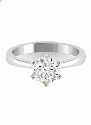 Briar Twist Round Lab Diamond Classic Solitaire Ring in 18K White Gold by Fiona Diamonds