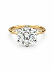 Aurora Muse Round Lab Diamond Classic Solitaire Ring in 18K Yellow Gold by Fiona Diamonds