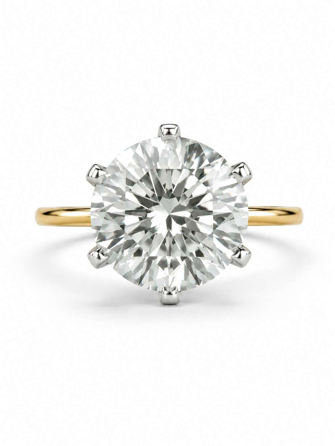 Jorvyn Mist Round Lab Diamond Classic Solitaire Ring in 18K Yellow Gold by Fiona Diamonds