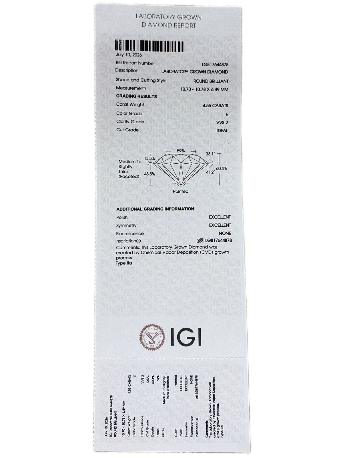 Aria Knoll Lab Diamond Ring