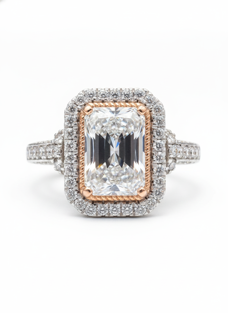 Solstice Halo Lab Diamond Ring