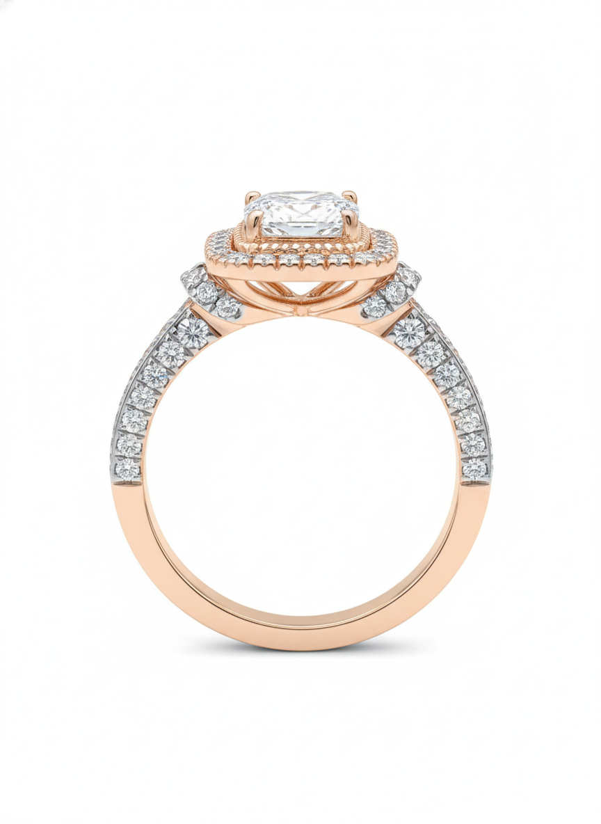 Solstice Halo Lab Diamond Ring