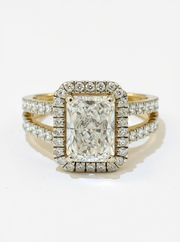 Golden Halo Lab Diamond Ring