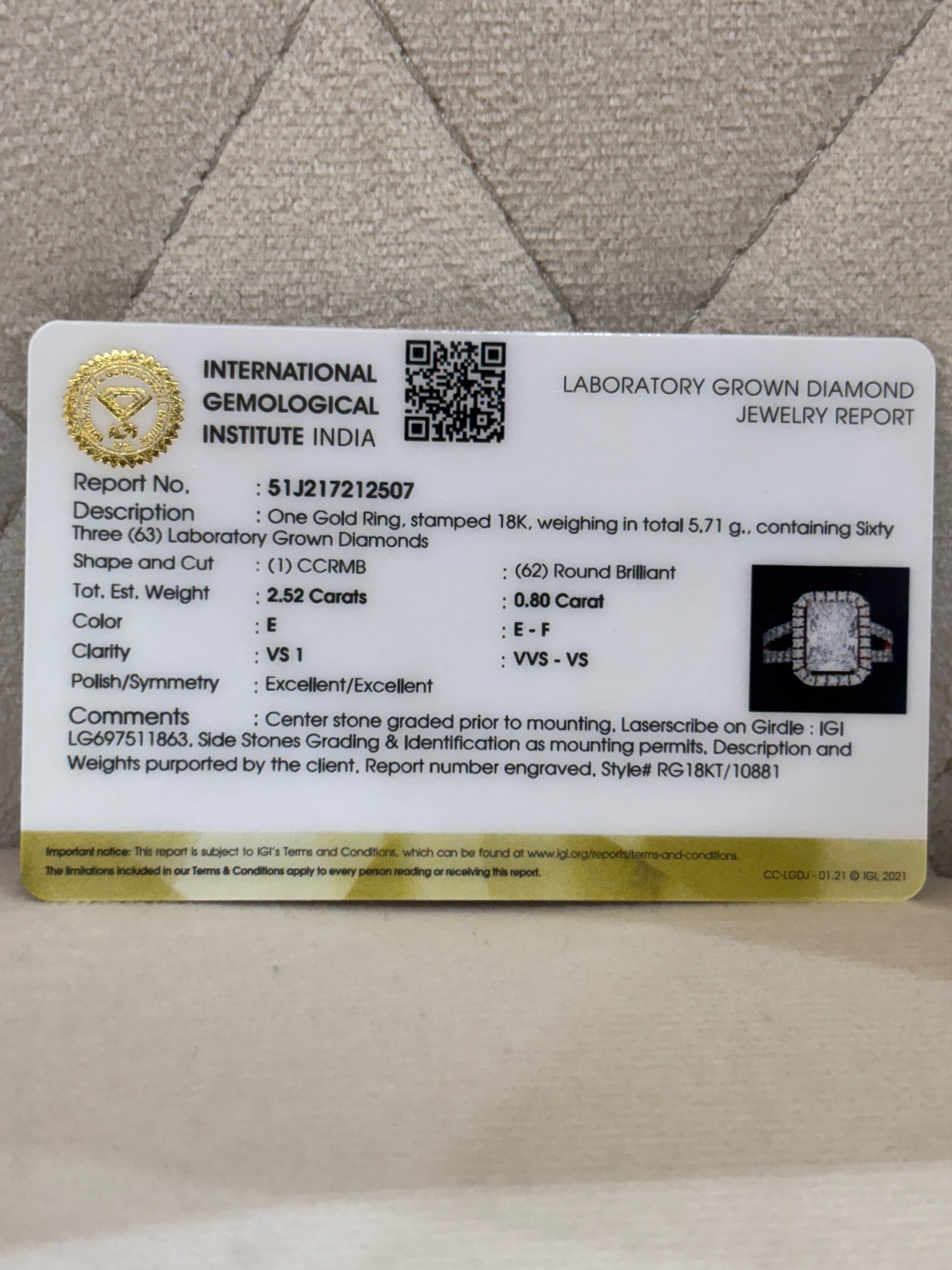 Golden Halo Lab Diamond Ring