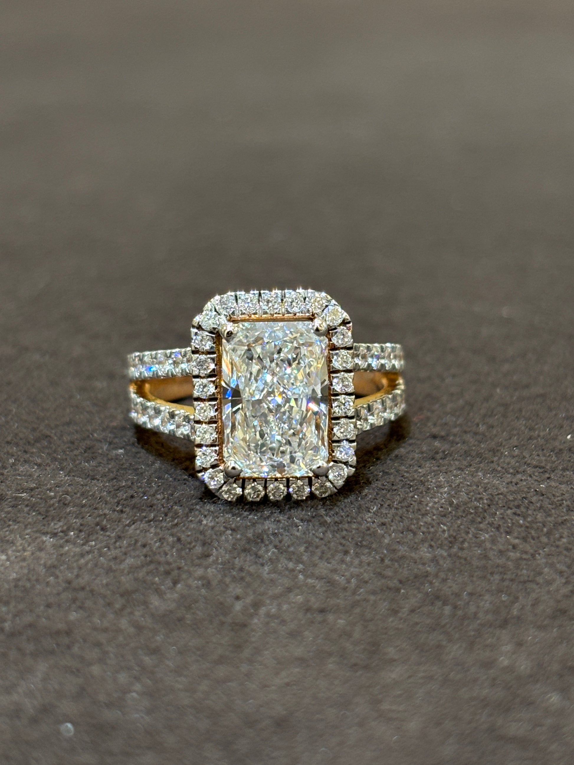 Golden Halo Lab Diamond Ring